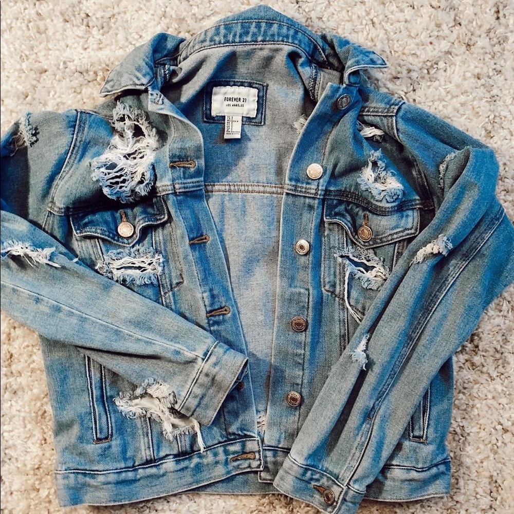 Ripped jean jacket